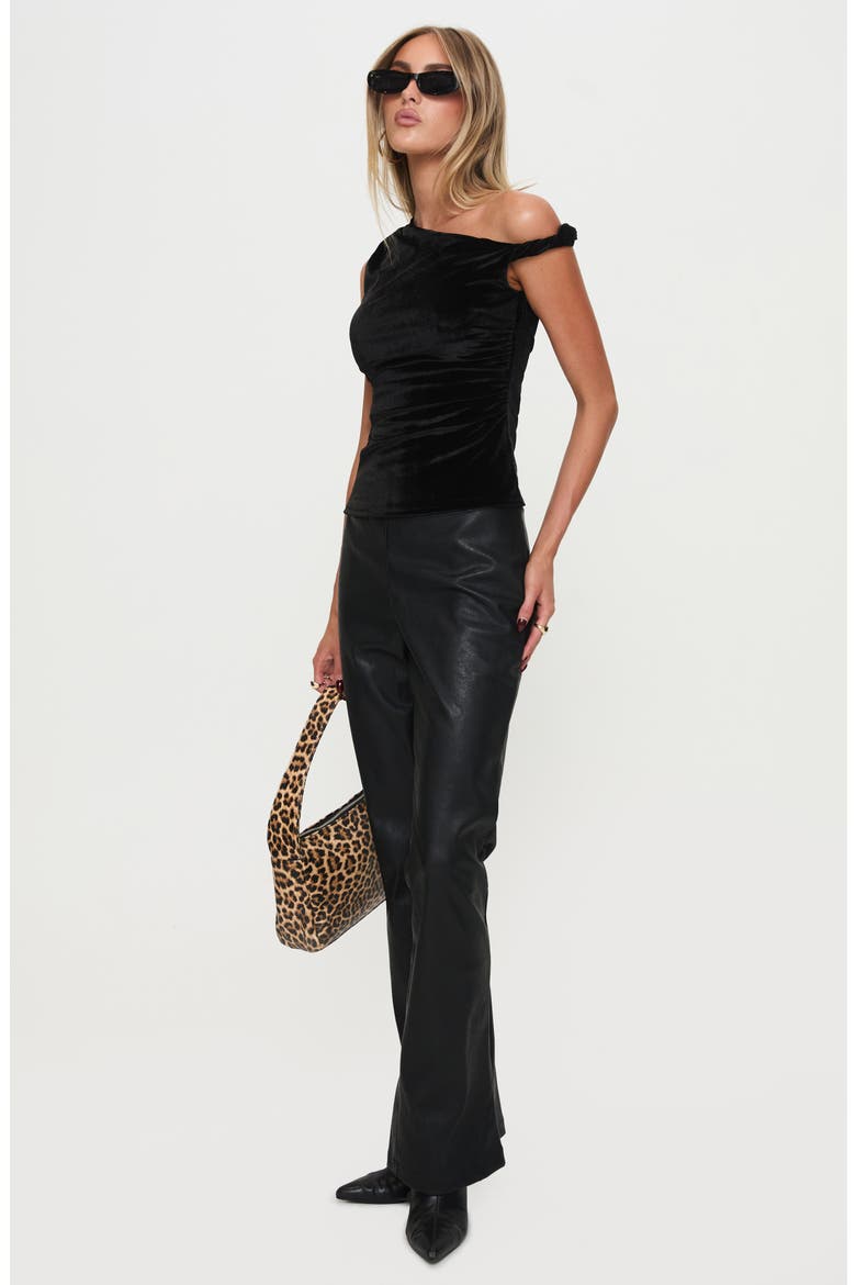 Cologne Faux Leather Bootleg Pants, Alternate, color, BLACK