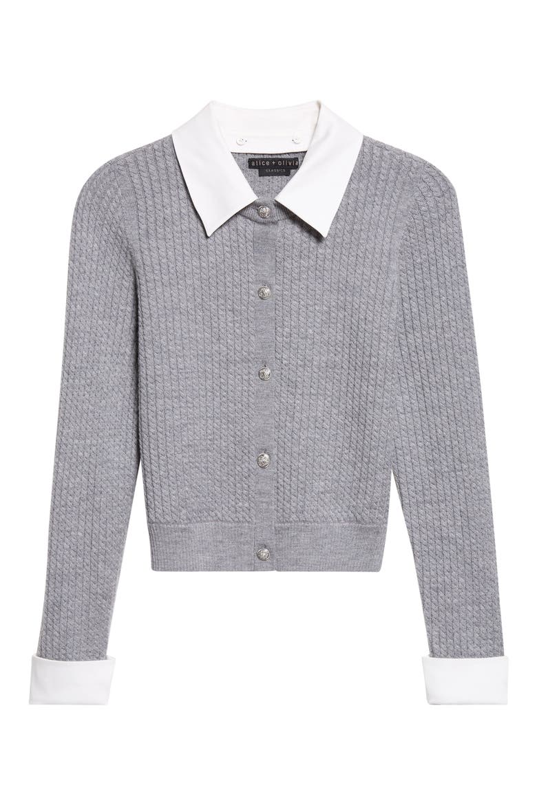 Porla Double Collar Wool Blend Sweater, Alternate, color, MEDIUM HEATHER GREY