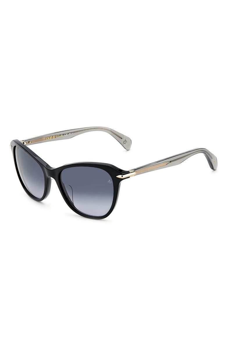 rag & bone 55mm Cat Eye Sunglasses, Alternate, color, Black