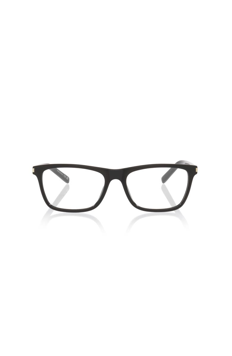 Saint Laurent 58mm Rectangle optical glasses, Alternate, color, Black