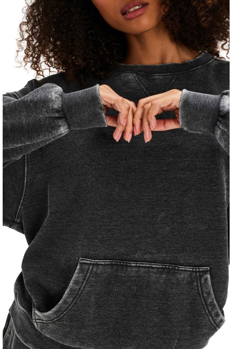 Intimately FP Slow It Down Oversize Cotton Blend Sweatshirt, Alternate, color, BLACK