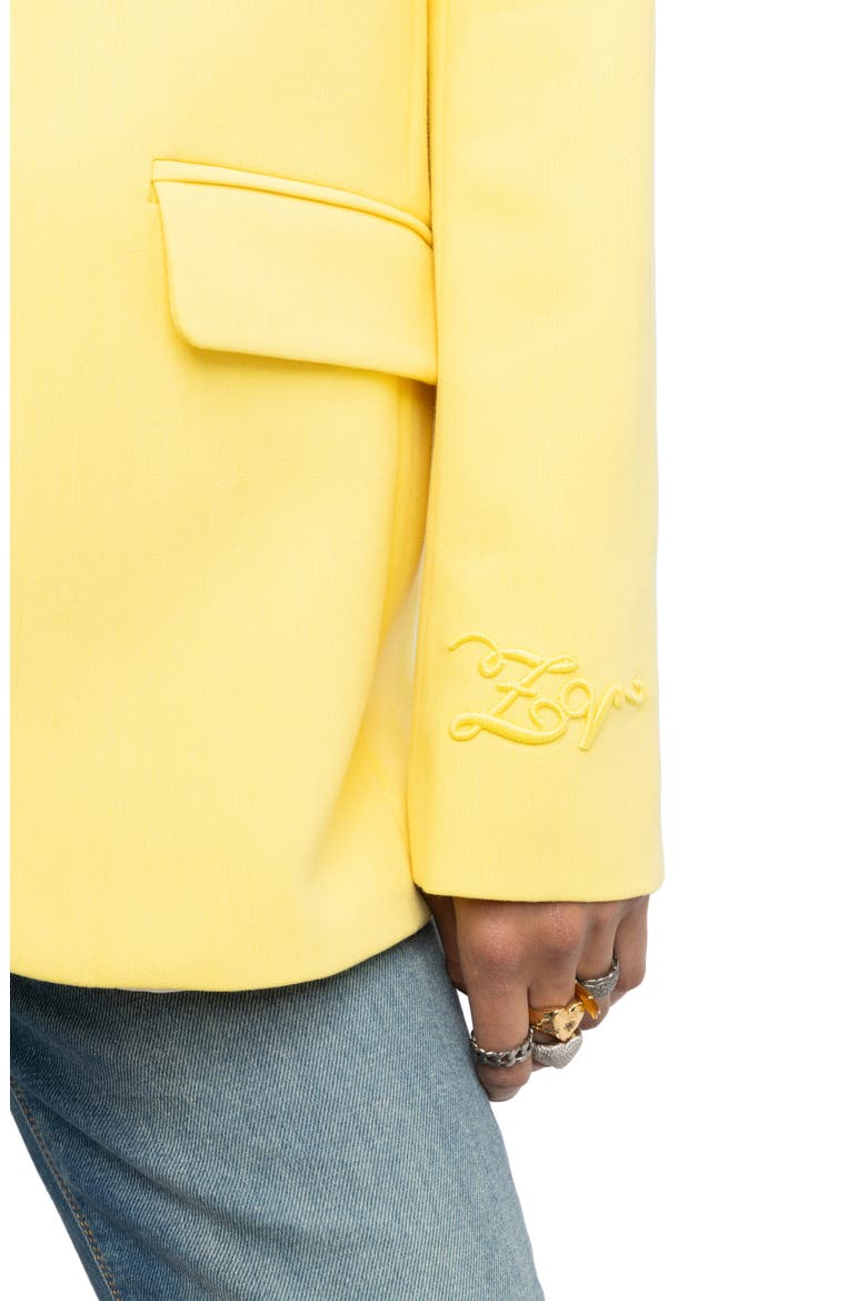 Notch Lapel Jacket, Alternate, color, BANANA