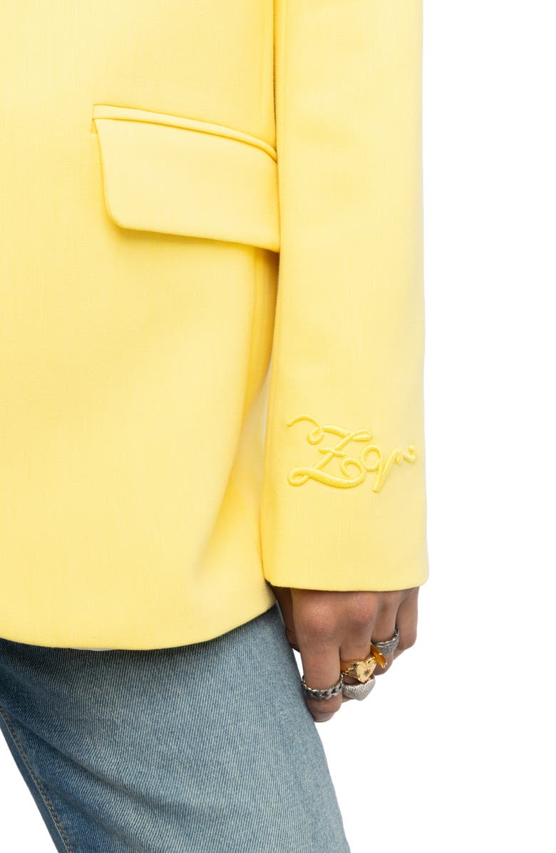 Zadig & Voltaire Notch Lapel Jacket, Alternate, color, Banana