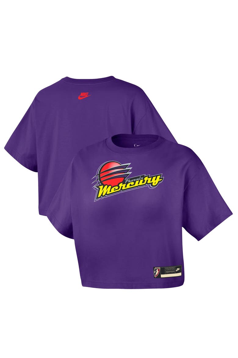 Women's Nike  Purple Phoenix Mercury Throwback Cropped T-Shirt - Court Origins, Main, color, Purple
