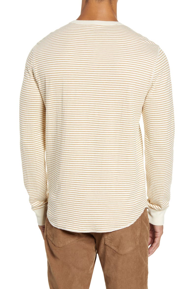 Doubledown Stripe Henley, Alternate, color, EGYPTIAN GOLD SLIM STRIPE