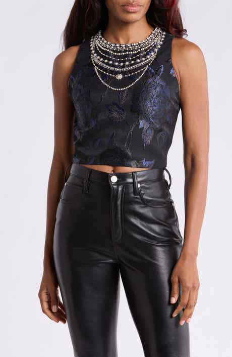 Cherra Embellished Structured Cropped Top