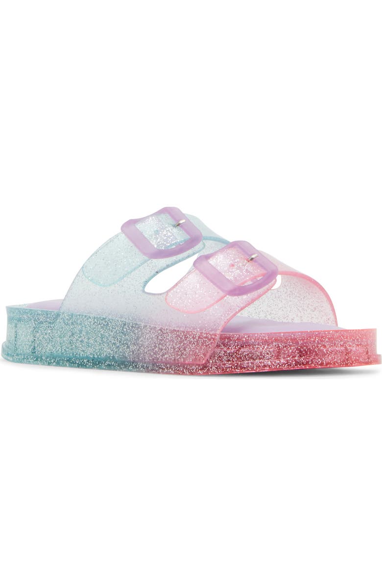 Steve Madden JLolli Glitter Rainbow Jelly Sandal, Main, color, Blue Ombre