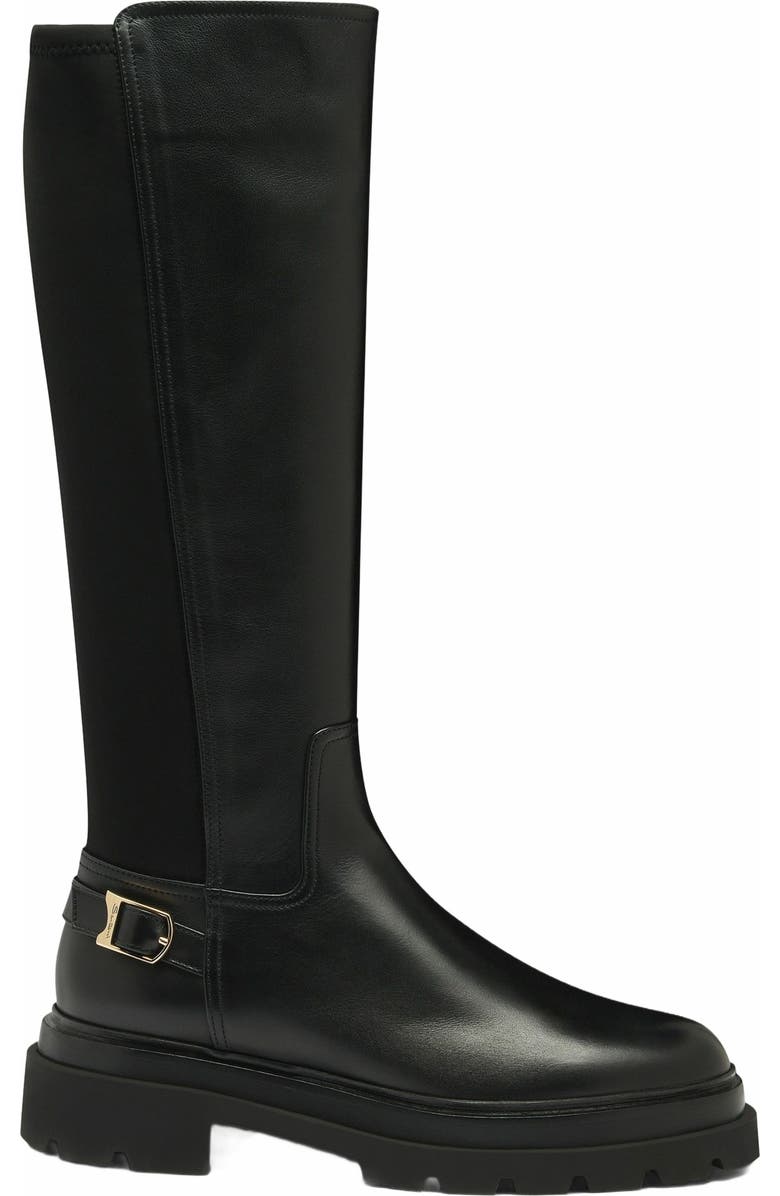 Santoni Women's leather boot, Alternate, color, Black
