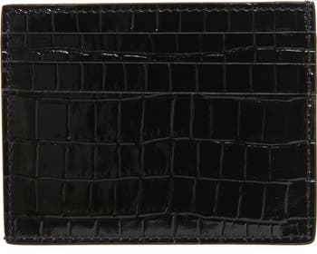 【関税＆送料込み】Tom Ford Black Card Holder With Embossed TOM FORD Leather Card Holder | Saks Fifth Avenue