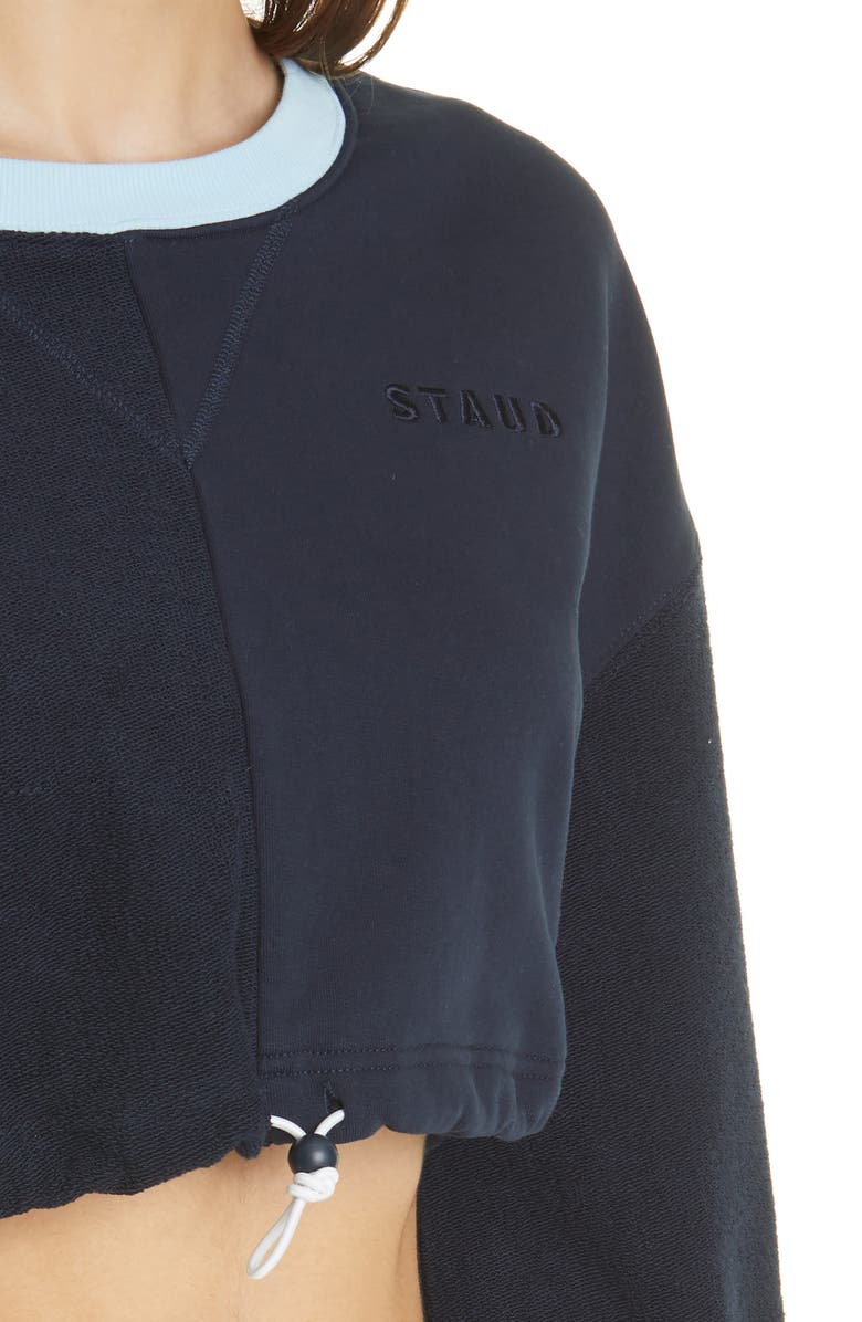 STAUD Crop Bungee Sweatshirt, Alternate, color, Deep Sea