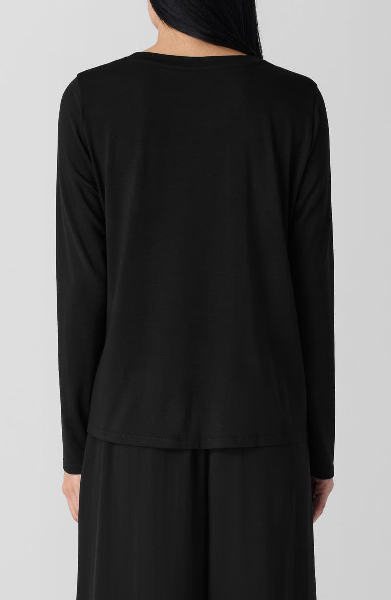 Eileen Fisher Asymmetric Overlay Long Sleeve Top, Alternate, color, 