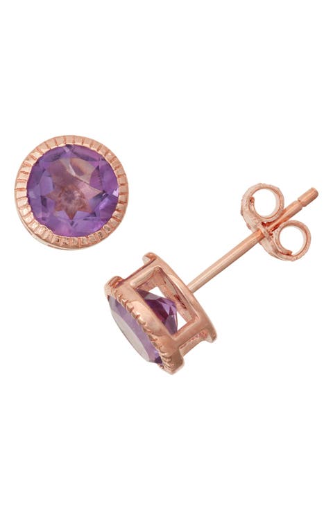 Bezel Set Stud Earrings