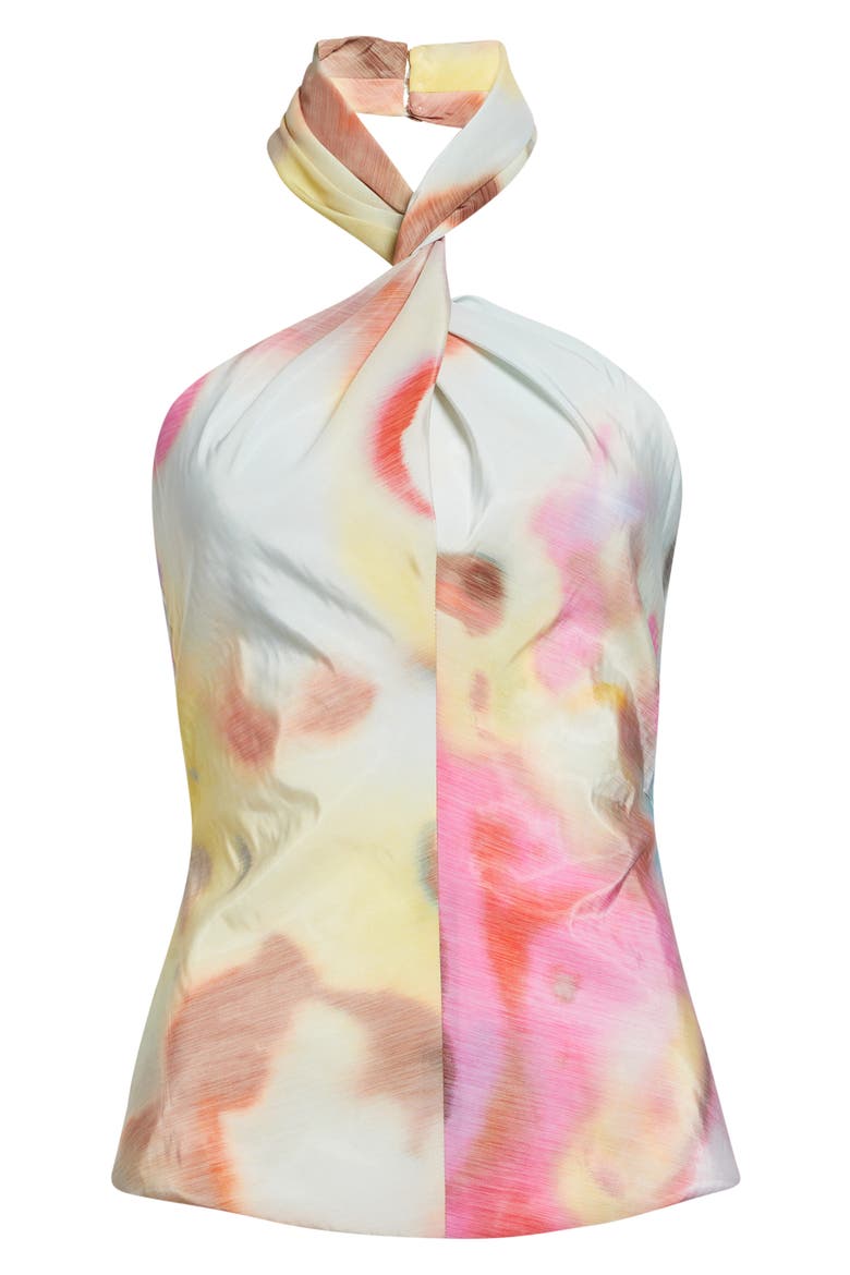 Moonshine Twist Halter Top, Main, color, LIMEADE MULTI