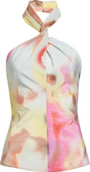 Christopher John Rogers Moonshine Twist Halter Top
