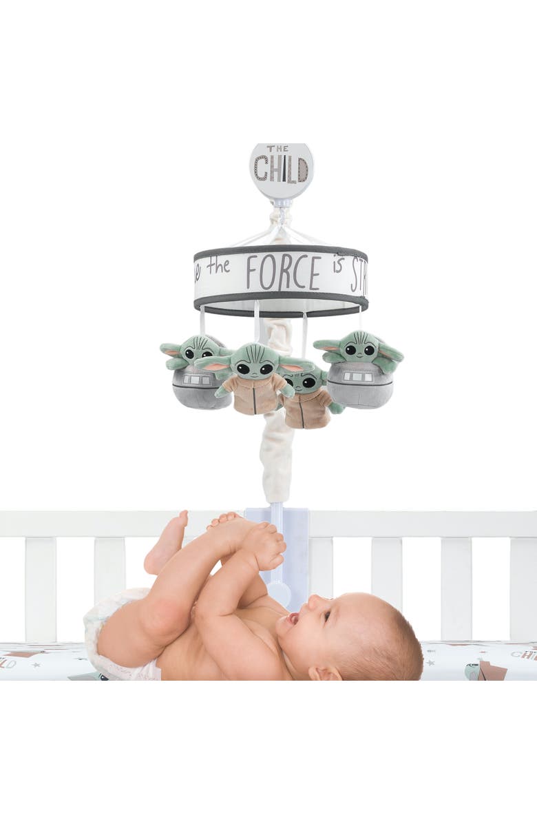 Lambs & Ivy Star Wars The Child/Baby Yoda Musical Baby Crib Mobile Soother Toy, Alternate, color, Gray