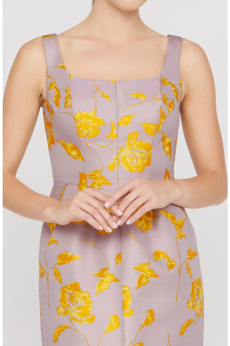 Indiana Floral Column Gown, Alternate, color, LILAC MIST/ GOLD HONEY