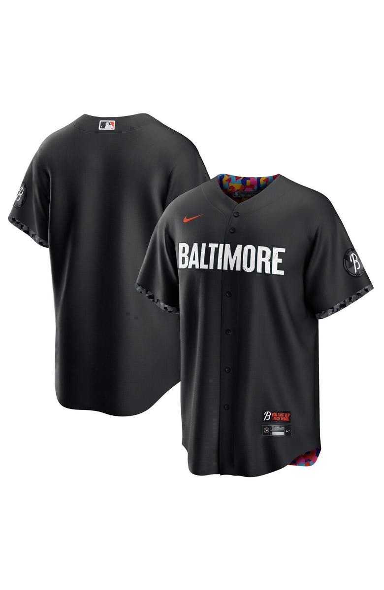 Nike Men's Nike Black Baltimore Orioles City Connect Replica Jersey, Main, color, Black