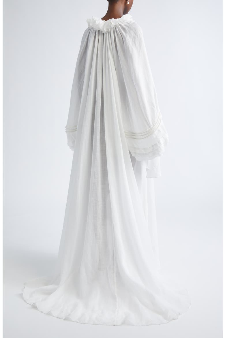 Rebellion Long Sleeve Corded Billow Ramie Maxi Dress, Alternate, color, IVORY