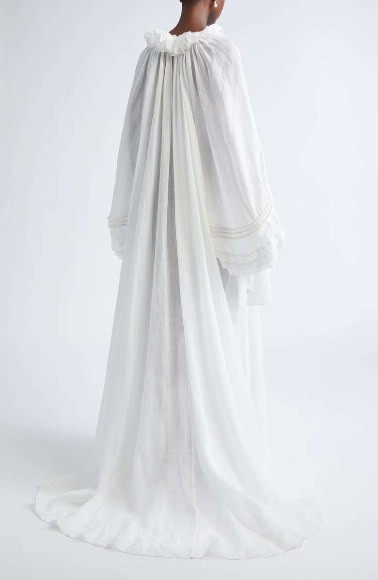 Zimmermann Rebellion Long Sleeve Corded Billow Ramie Maxi Dress, Alternate, color, Ivory