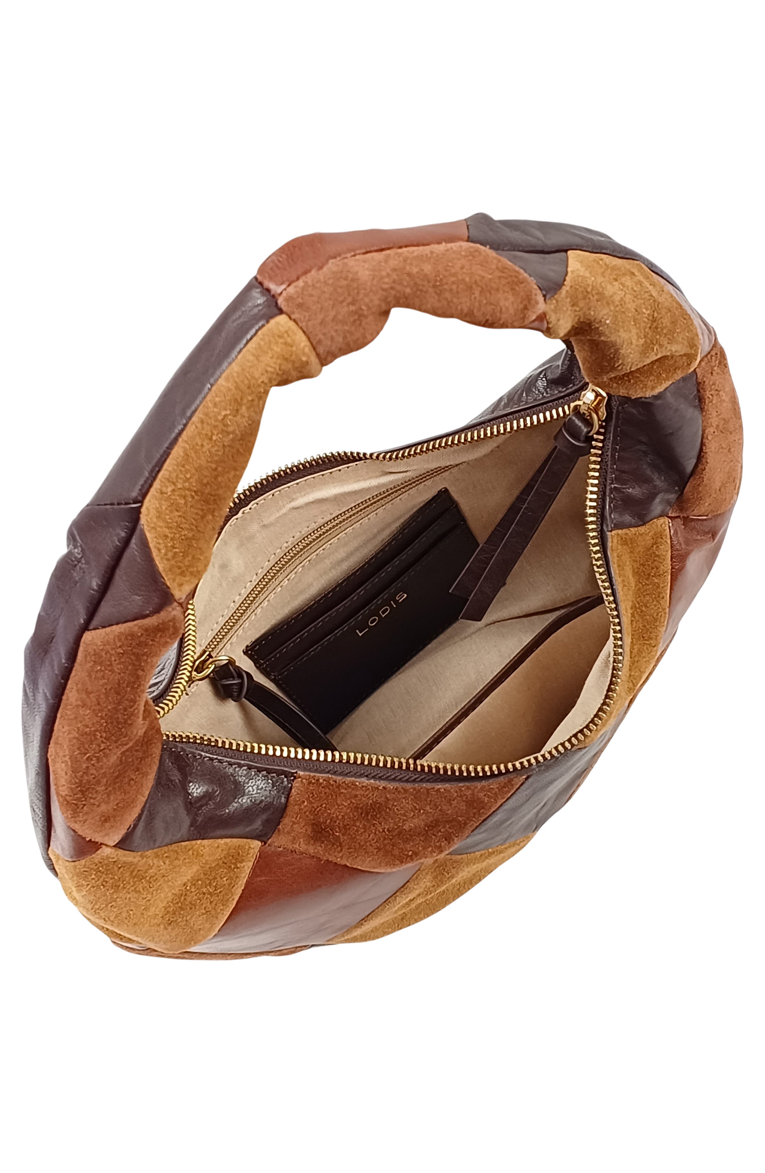 Patch Train Mini Leather Shoulder Bag, Alternate, color, BROWN MULTI