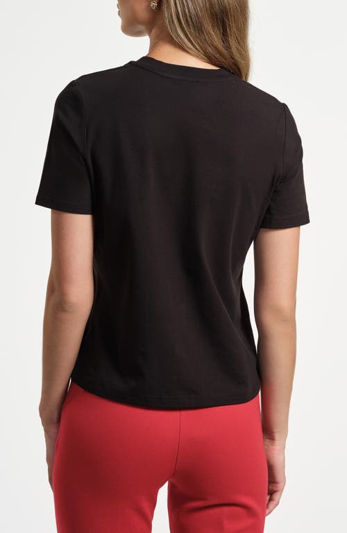 Isaac Mizrahi New York Stretch Cotton Graphic T-shirt In Black