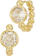 SAVVY CIE JEWELS Cubic Zirconia Bezel Huggie Hoop Earrings