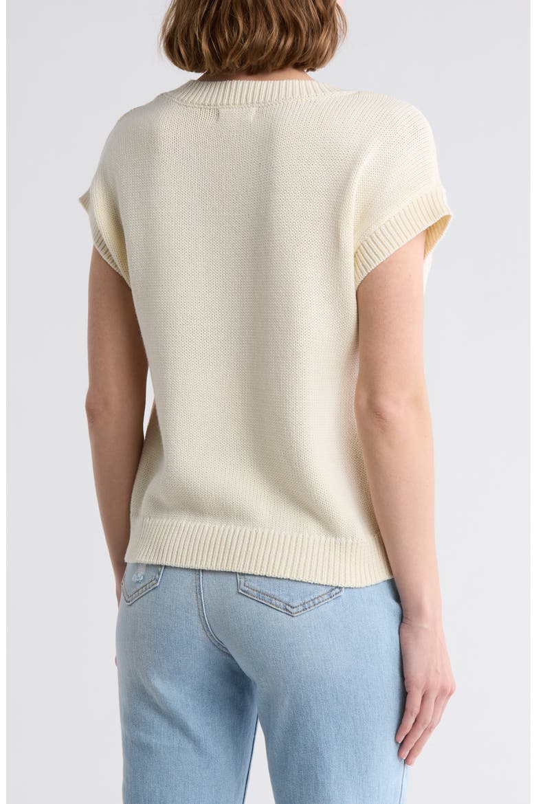 Cowboy Boots Graphic Short Sleeve Sweater, Alternate, color, CREAM