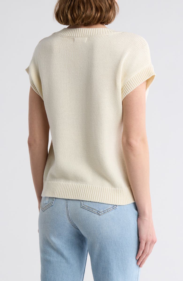 Blu Pepper Cowboy Boots Graphic Short Sleeve Sweater, Alternate, color, Cream