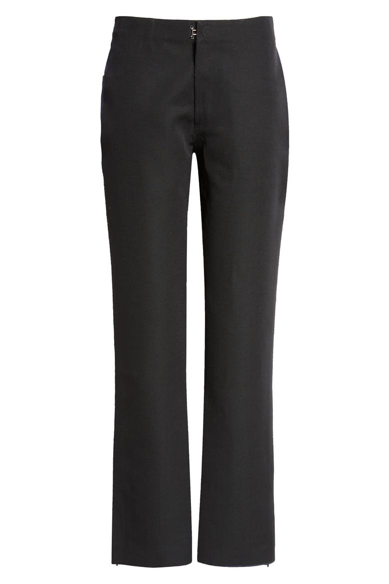 Two-Tone Virgin Wool Grain de Poudre Ankle Trousers, Alternate, color, MIDNIGHT/ BLACK