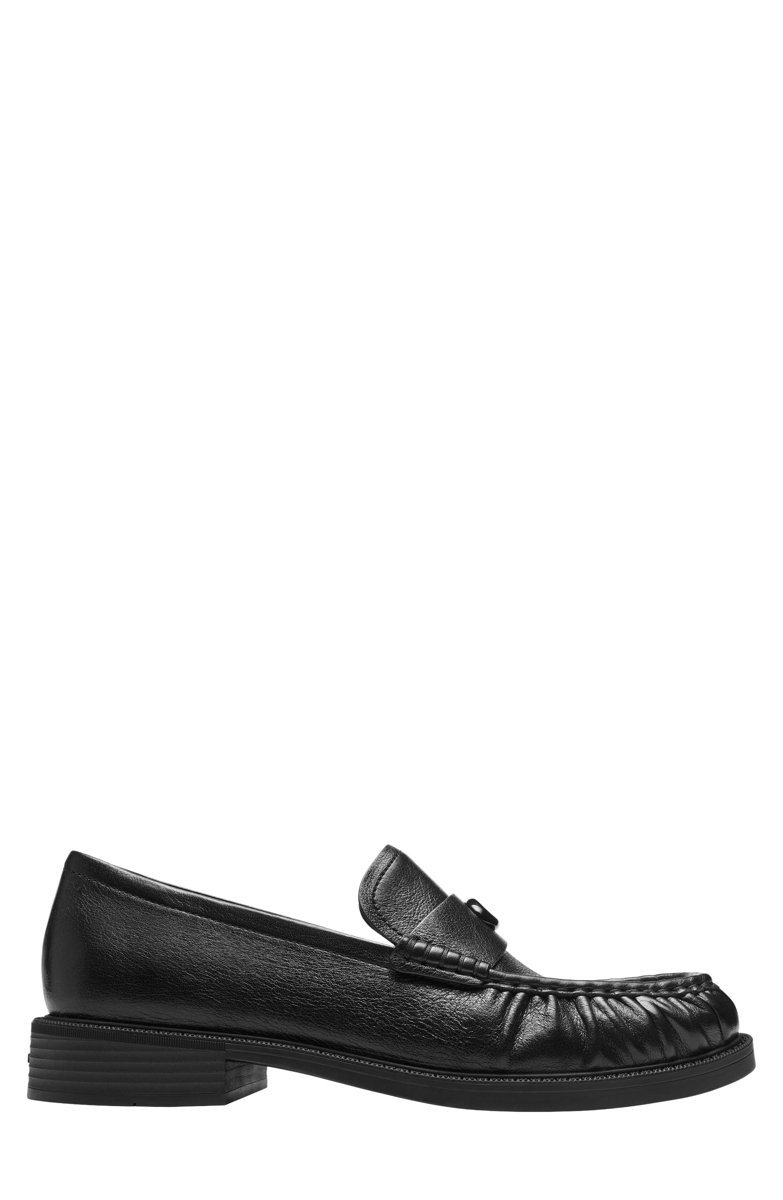 Soft Leather Loafer, Alternate, color, BLACK