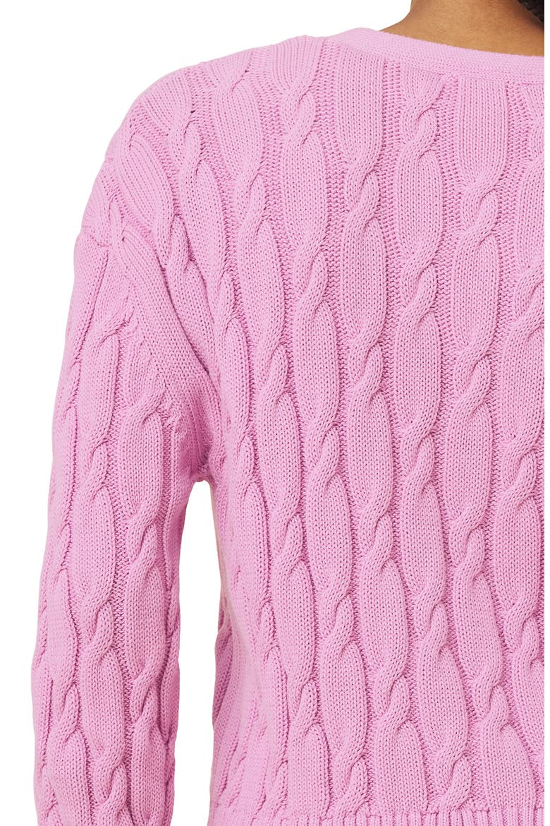 Rubi Cable Knit Cardigan, Alternate, color, BLUSH PINK