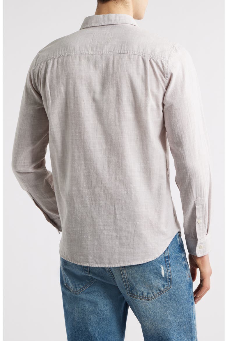 Wyatt Slub Cotton Button-Up Shirt, Alternate, color, TAHINI ETCH