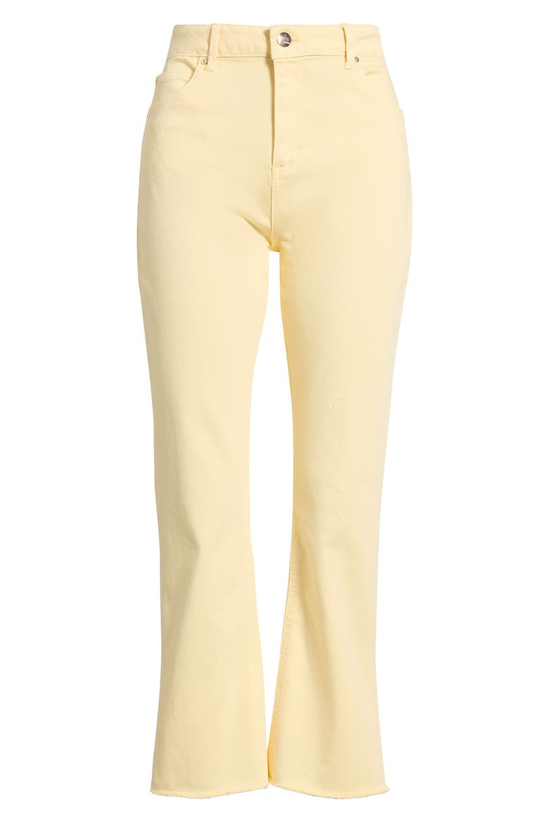 Raw Hem Flare Leg Jeans, Alternate, color, LEMON YELLOW