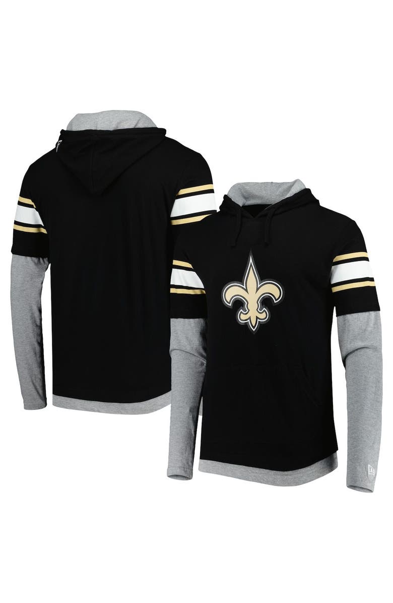 New Era Men's New Era Black New Orleans Saints Long Sleeve Hoodie T-Shirt, Main, color, Black