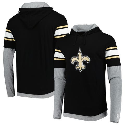 Men's New Era Black New Orleans Saints Long Sleeve Hoodie T-Shirt