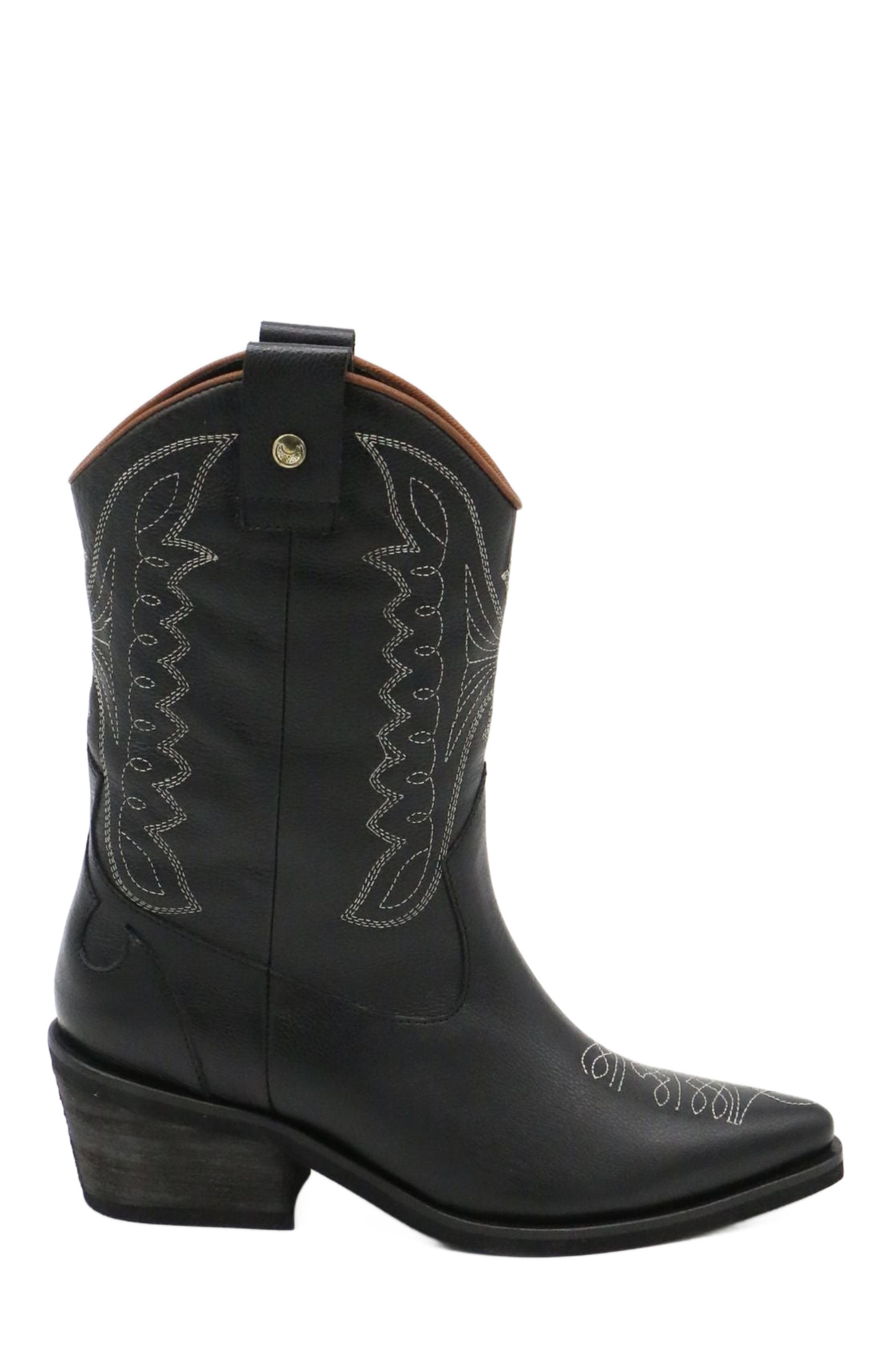 STIVALI NEW YORK Smooth Unstoppable Western Cowboy Boots, Alternate, color, Black