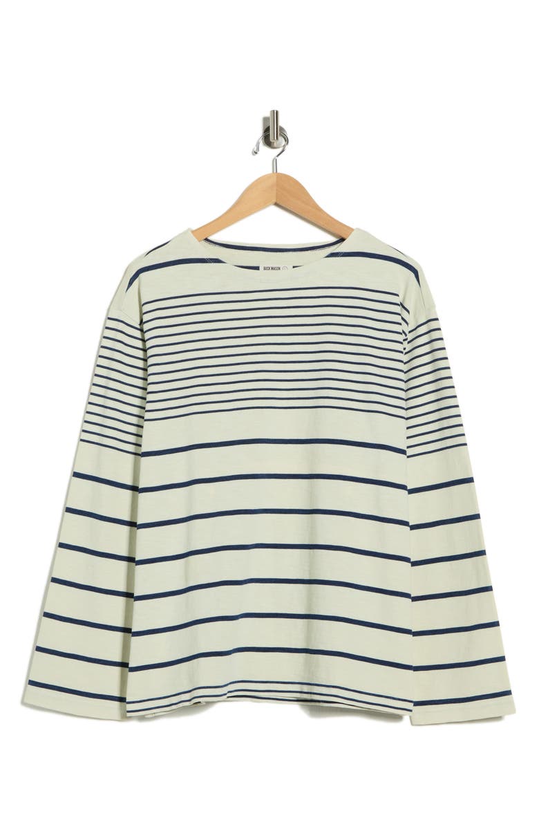 BUCK MASON Strip Cotton Crewneck T-shirt, Alternate, color, M038