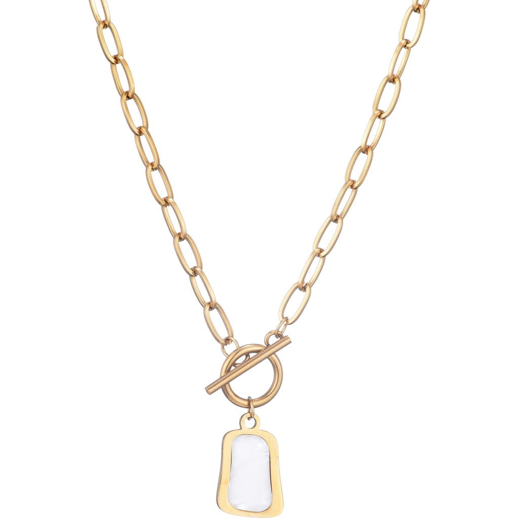 Adornia Mother-of-pearl Pendant Necklace In Gold