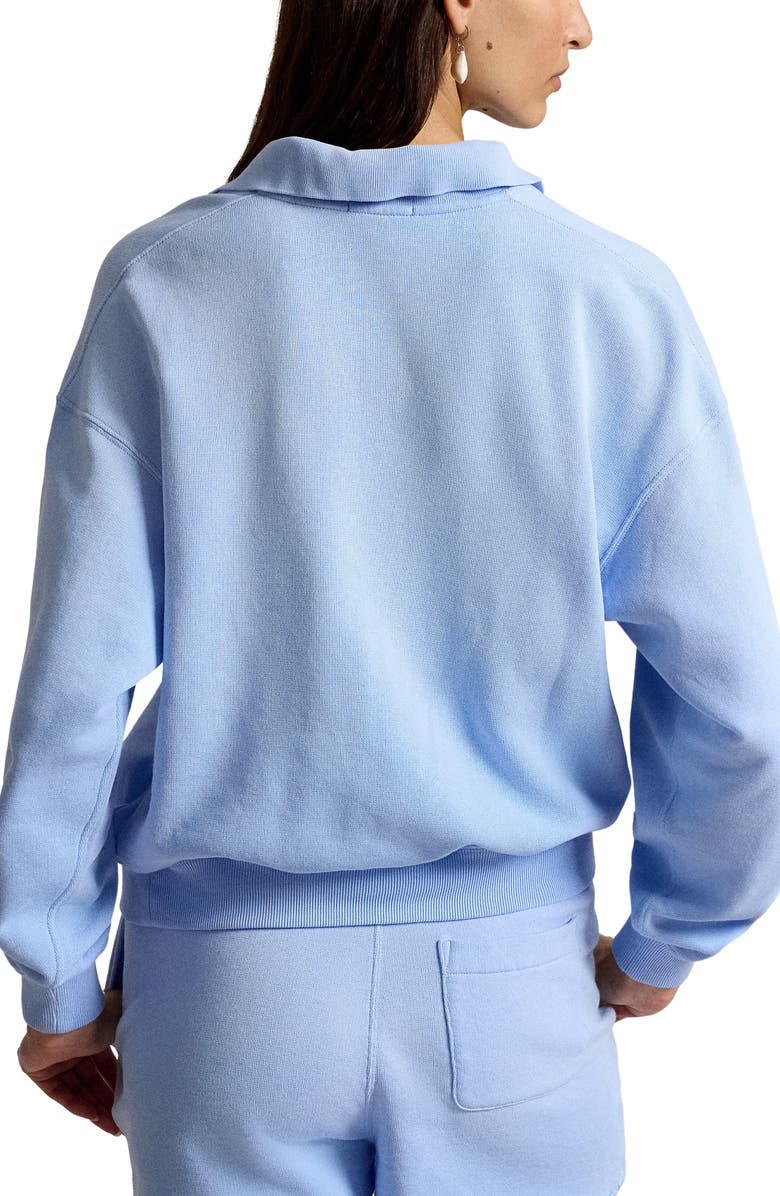 Polo Ralph Lauren Lightweight Fleece Polo Sweatshirt, Alternate, color, Baby Blue