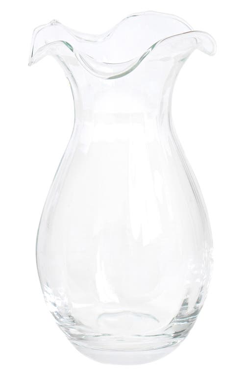 Vietri Hibiscus Fluted Glass Vase In Clear