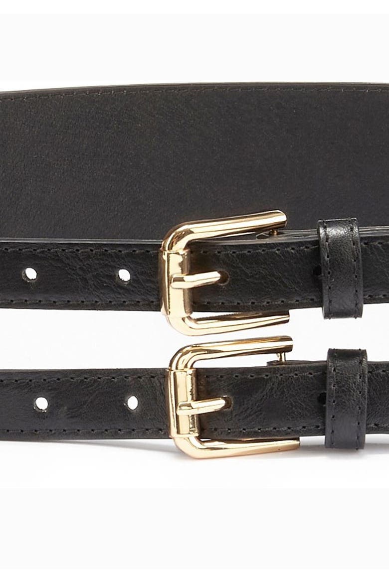Double Buckle Waist Belt, Alternate, color, Black