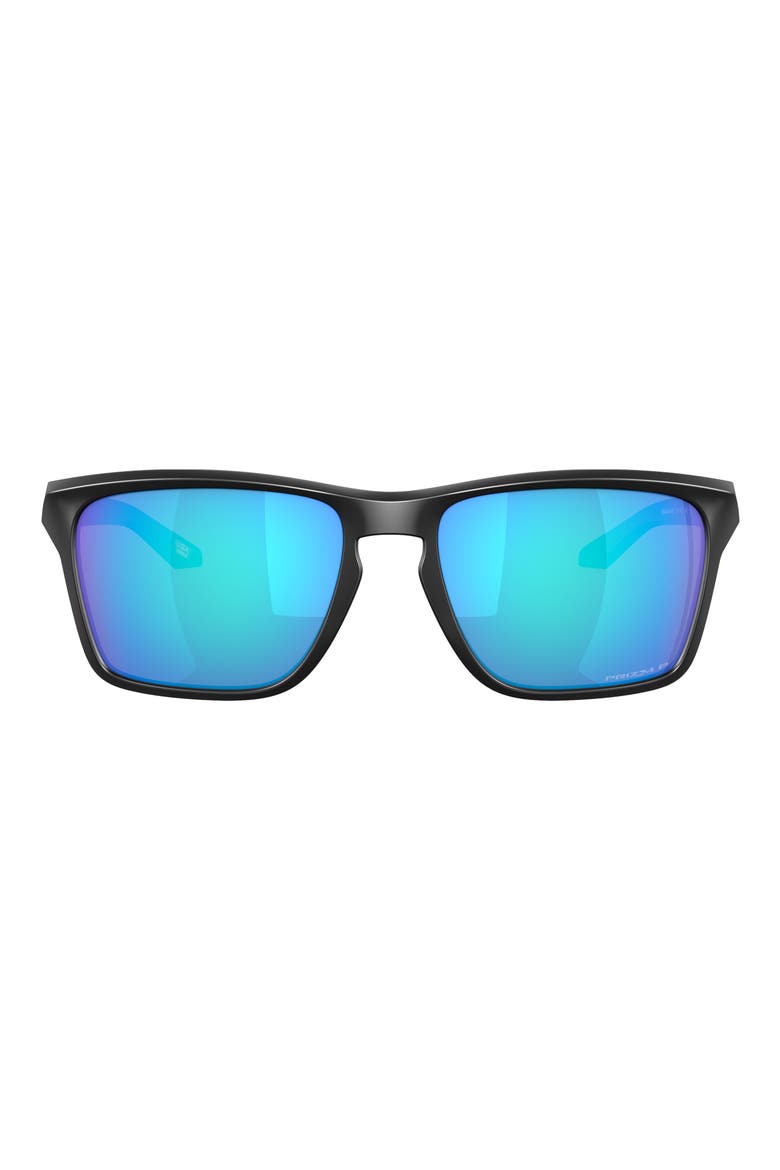 Sylas 60mm Prizm™ Rectangular Sunglasses, Main, color, MATTE BLACK