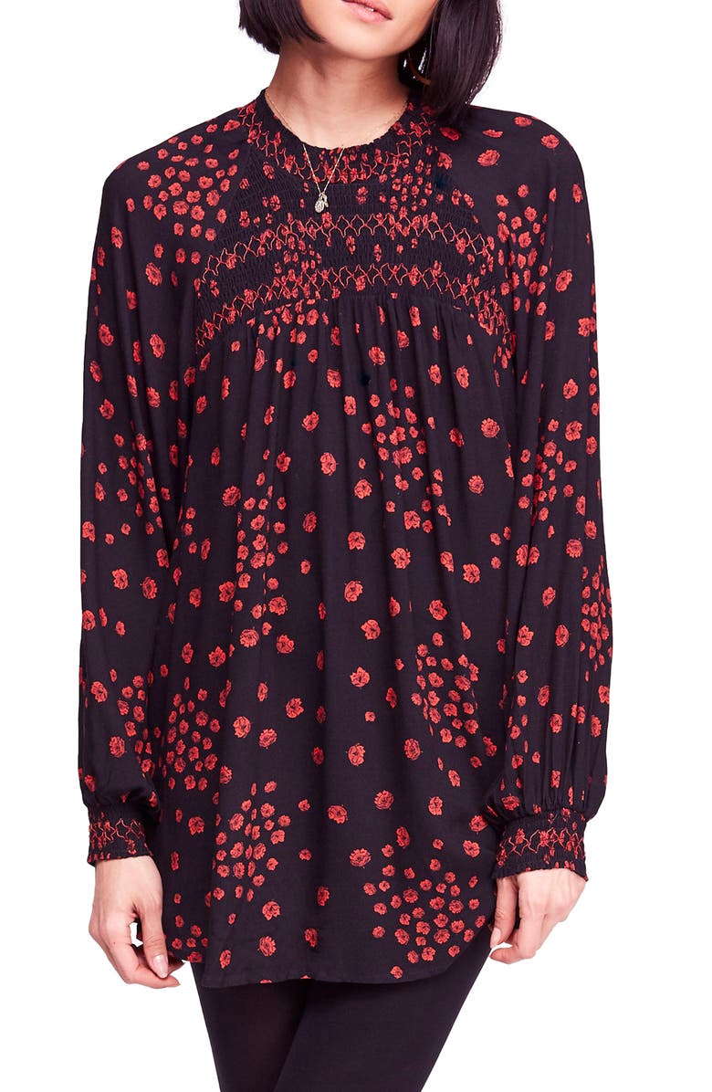 Free People Flowers in Her Hair Smock Detail Tunic Top, Main, color, 