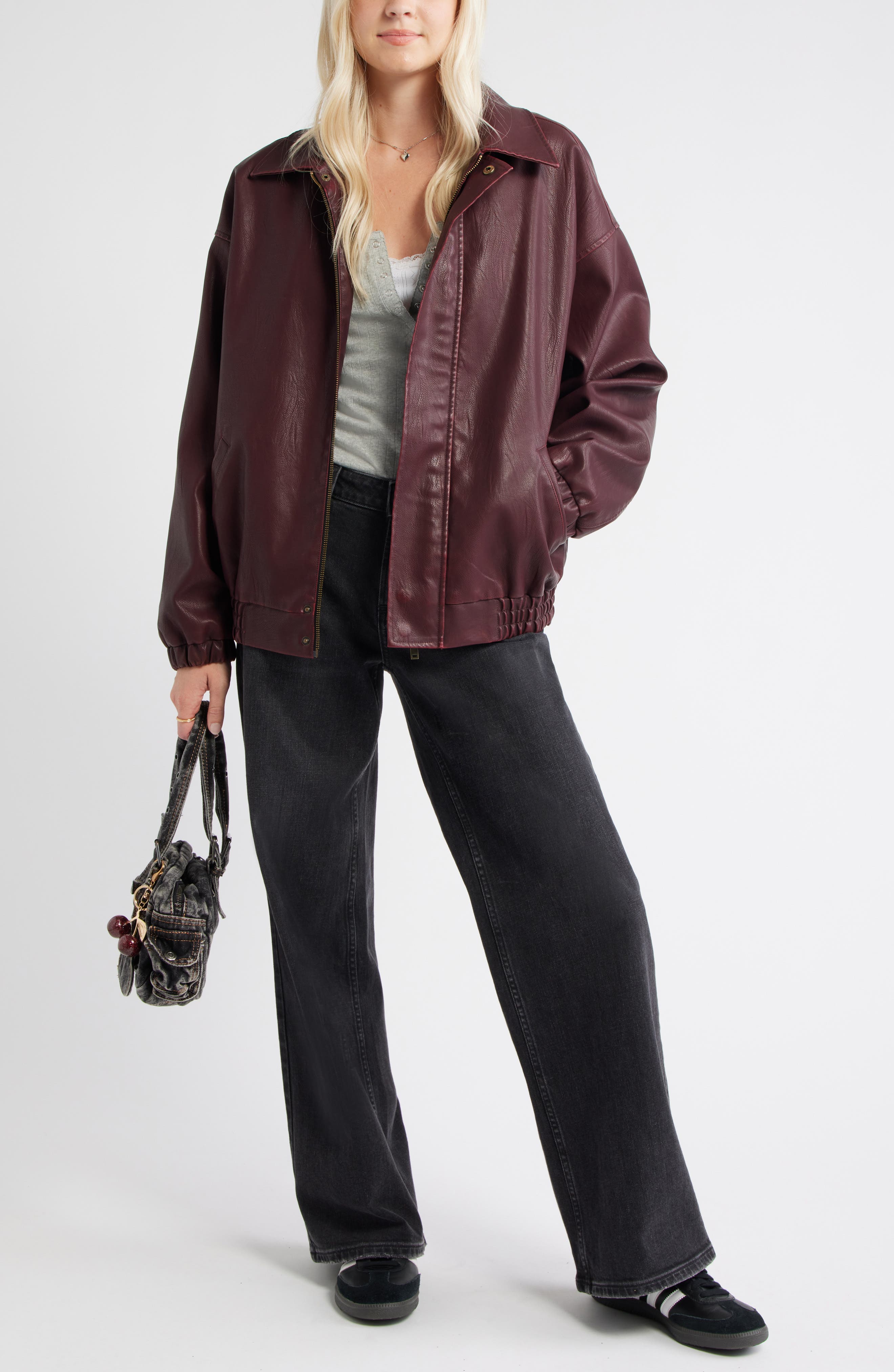 Oversize Faux Leather Jacket - image 4