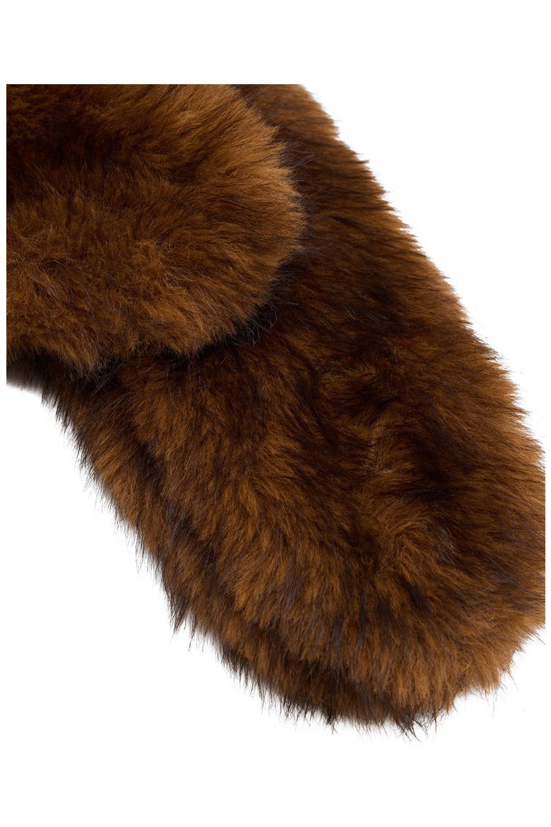 Faux Fur Scarf, Alternate, color, BROWN