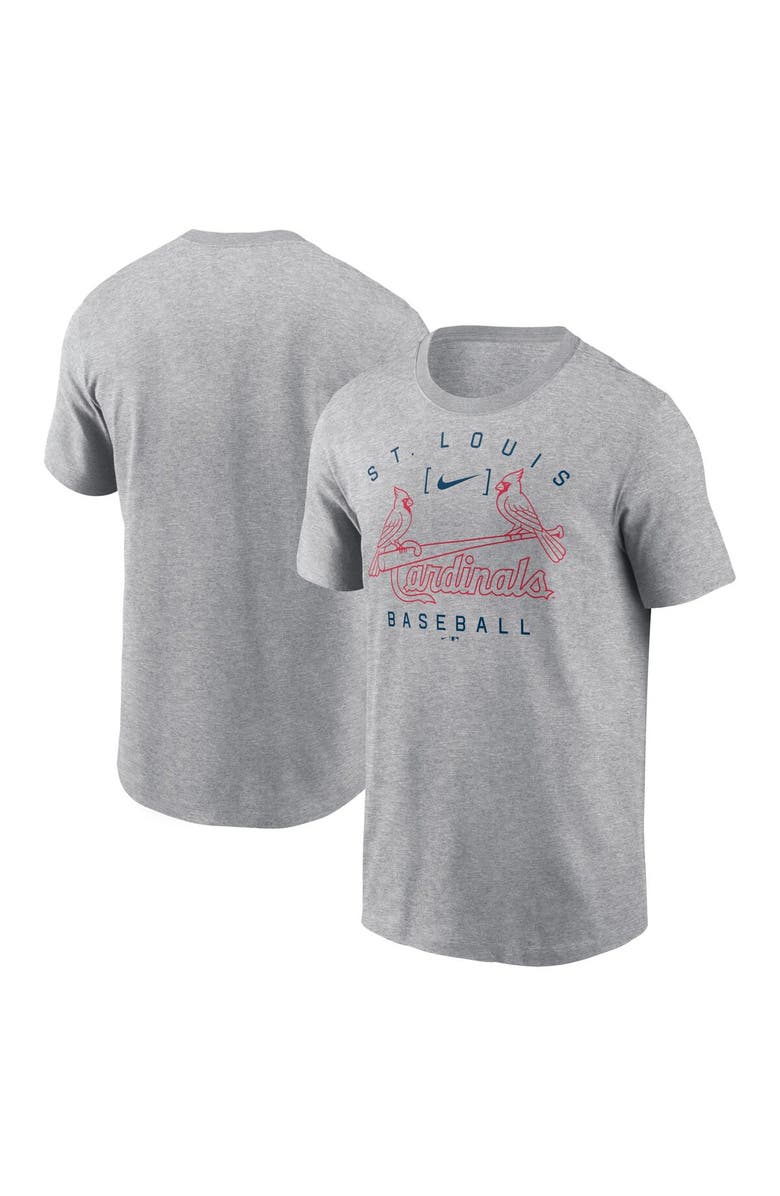 Nike Men's Nike Heather Gray St. Louis Cardinals Home Team Athletic Arch T-Shirt, Main, color,
