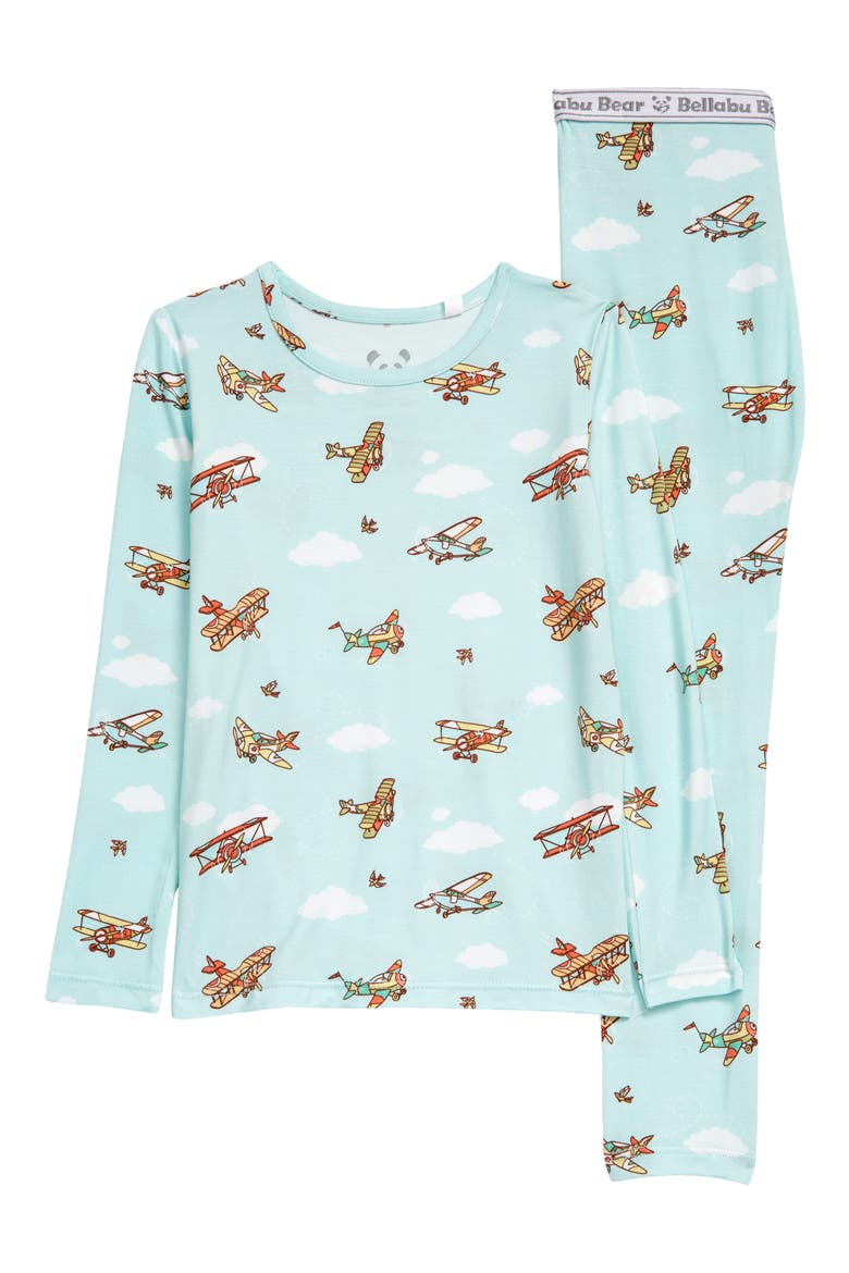 Kids' Planes Fitted Two-Piece Pajamas, Main, color, AIRPLANES