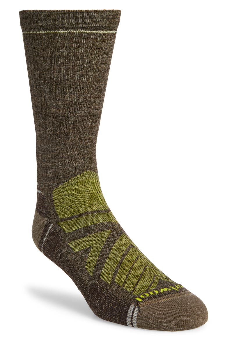 Hike Light Cushion Crew Socks, Main, color, MILITARY OLIVE-FOSSIL