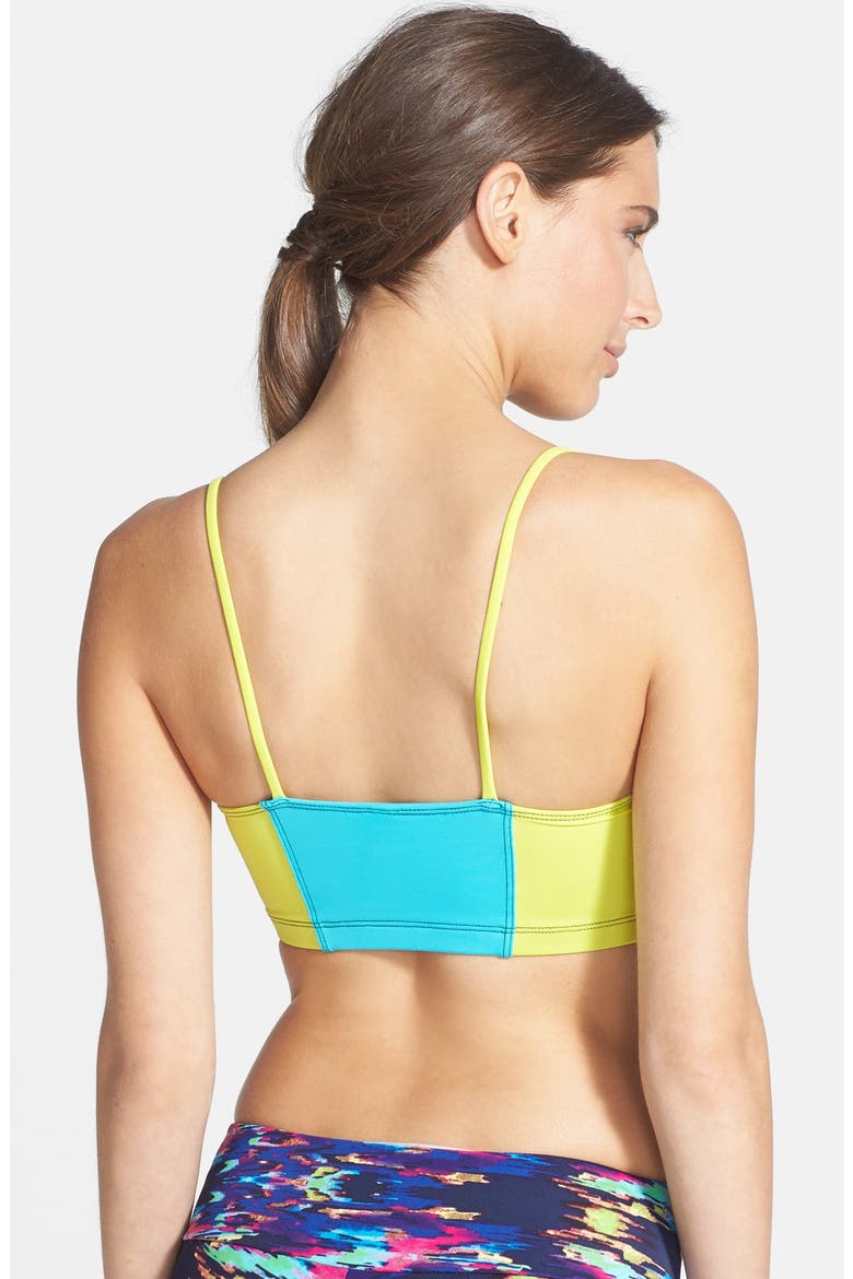 Bustier Sports Bra, Alternate, color, ORCHID/ TURQUOISE/ CITRON