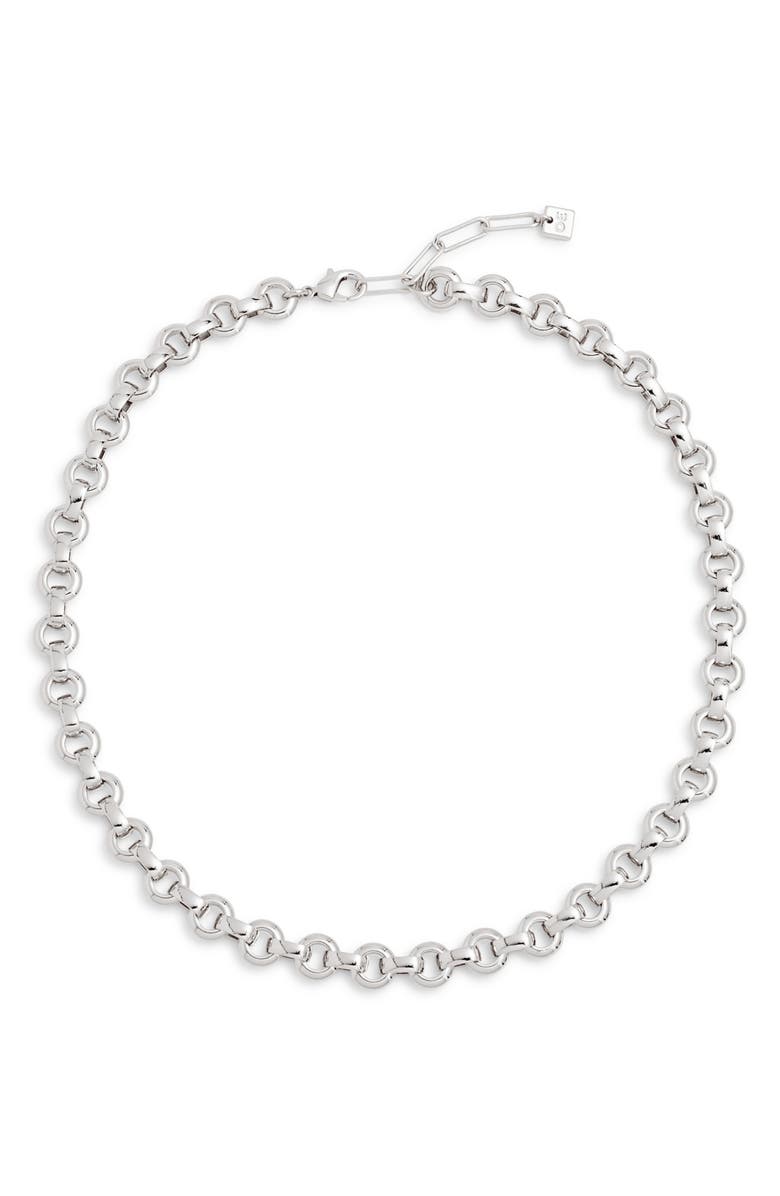 Open Edit Flat Cable Chain Necklace, Main, color, Silver